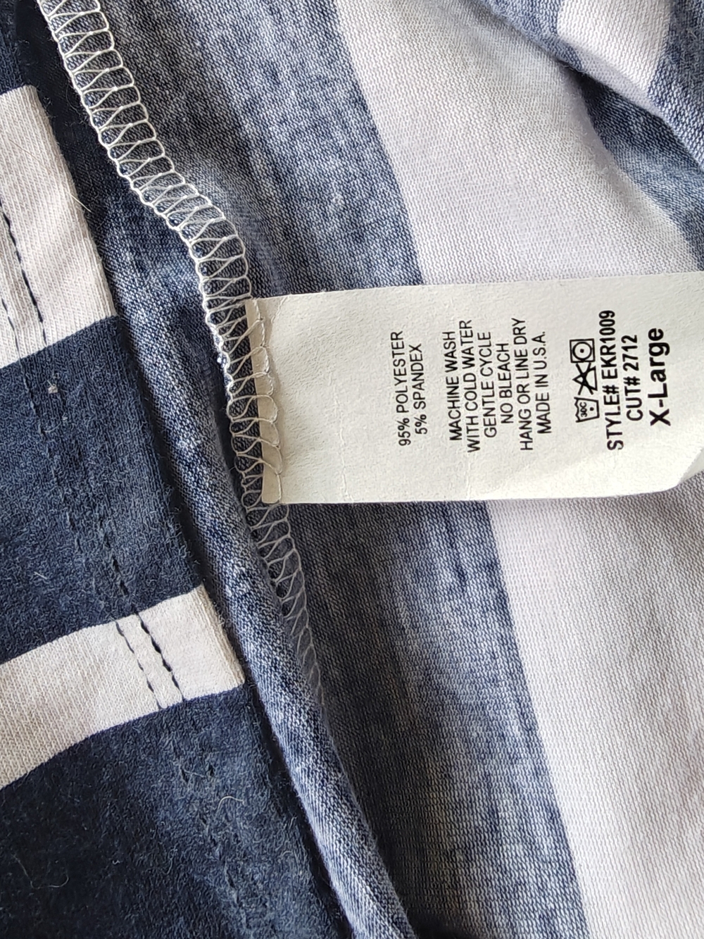 Egy Navy and White Striped Women's Wrap Roper Size XL - Picture 8 of 8